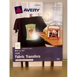 Avery 8.5 x 11 Dark Fabric Transfers Inkjet 5 Sheets Create Personalized Iron On